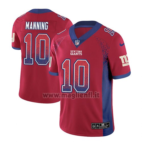 Maglia NFL Limited New York Giants Eli Manning Rosso 2018 Rush Drift Fashion